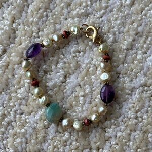 Pearl & Gemstone Sterling Bracelet